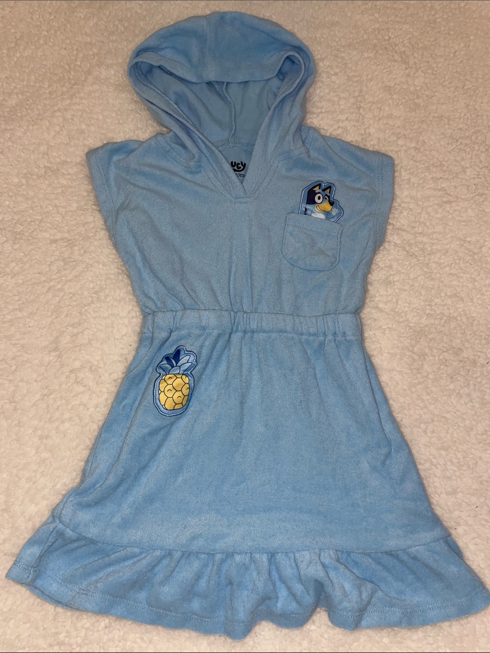 Bluey Terry Cloth Beach Coverup Dress